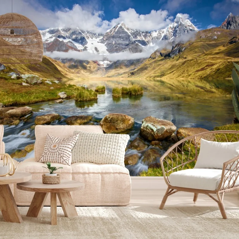 Fototapete majestätischer alpensee – Wallnifity® Fototapete majestätischer alpensee – Wallnifity®