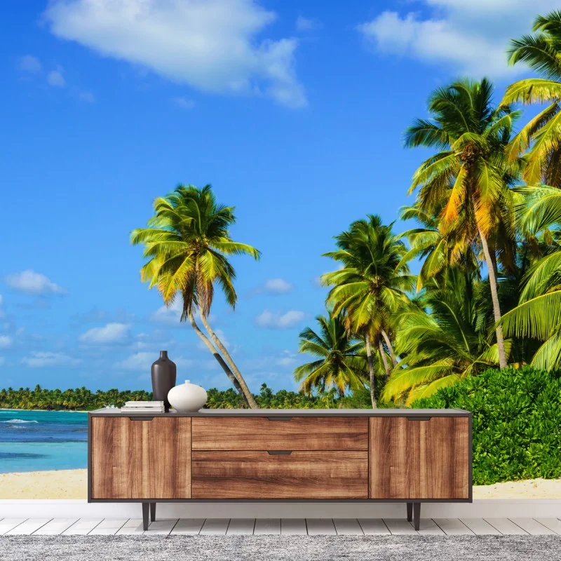 Fototapete tropischer palmenstrand