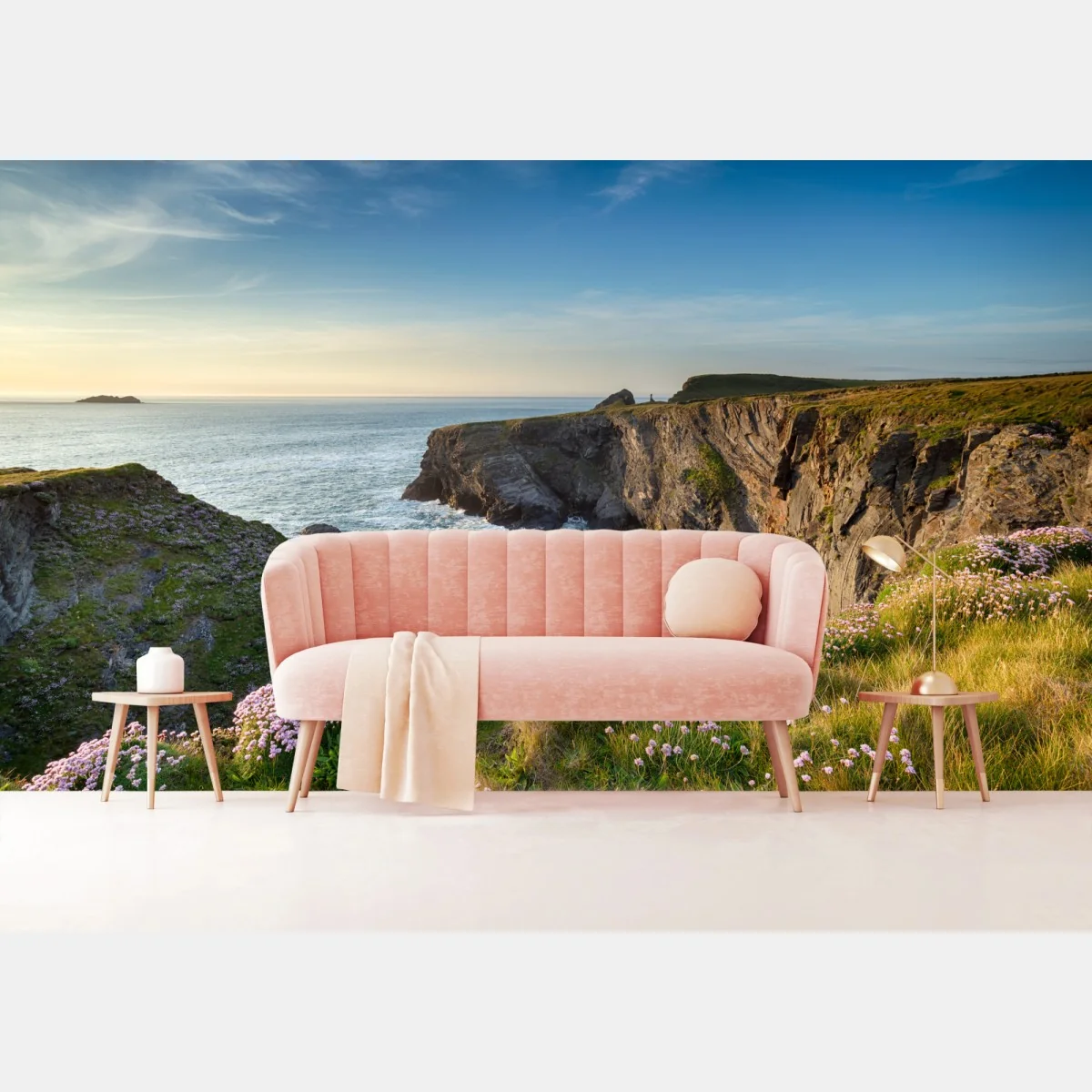 Fototapete küstenklippen in der goldenen stunde – Wallnifity®