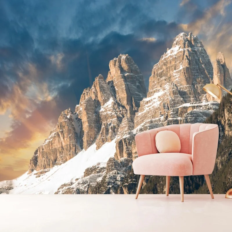 Fototapete dramatischer sonnenuntergang über den Dolomiten – Wallnifity® Fototapete dramatischer sonnenuntergang über den Dolomiten – Wallnifity®