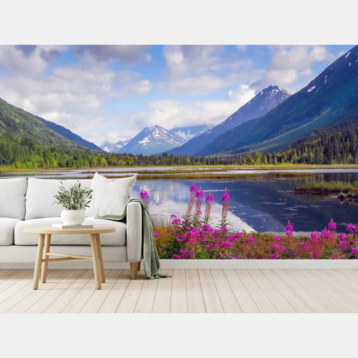 Fototapete Tern Lake spiegelungen, berglandschaft aus Alaska – Wallnifity® Fototapete Tern Lake spiegelungen, berglandschaft aus Alaska – Wallnifity®