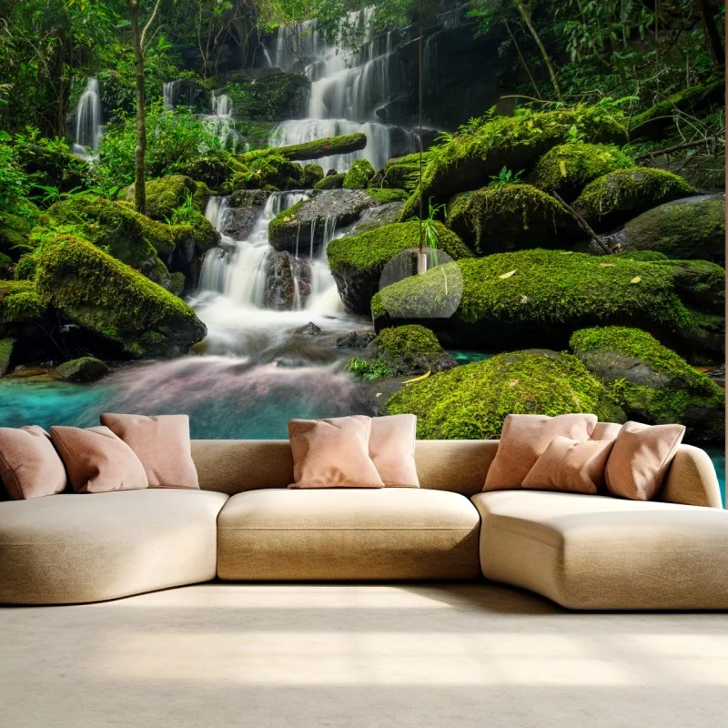 Fototapete ruhiger wasserfall in Phu Tub Berk, Thailand