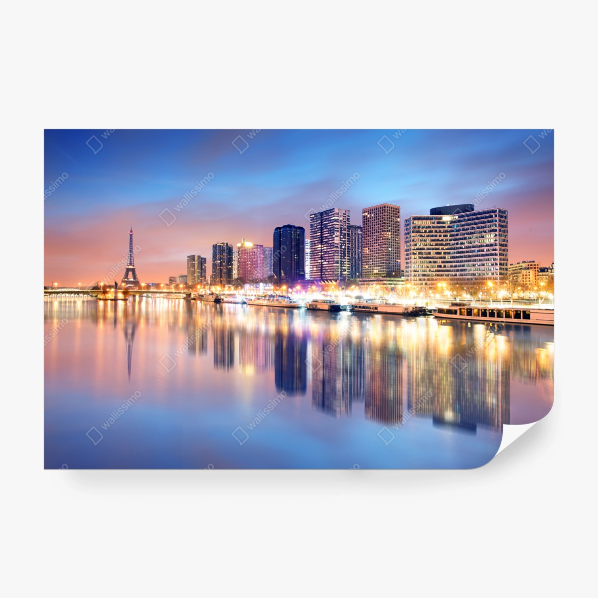 Fototapete Paris skyline bei dämmerung – Wallnifity® Fototapete Paris skyline bei dämmerung – Wallnifity®