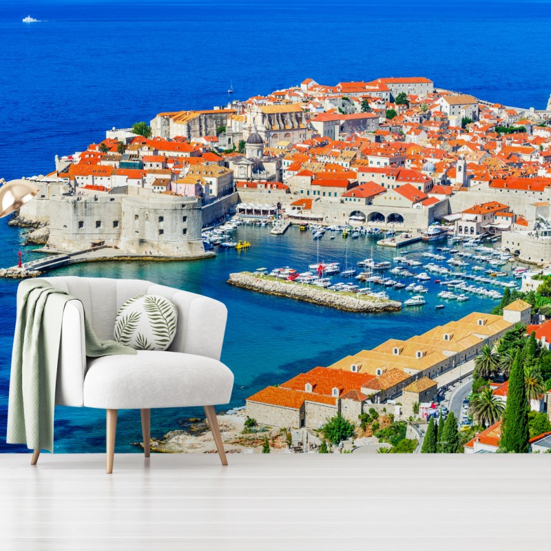 Fototapete Dubrovnik panorama der altstadt – Wallnifity® Fototapete Dubrovnik panorama der altstadt – Wallnifity®