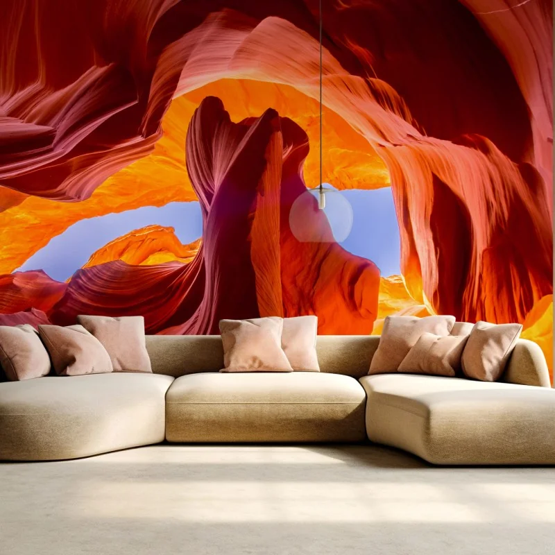 Fototapete sonnenbeleuchteter sandsteincanyon mit lebendigen kurven