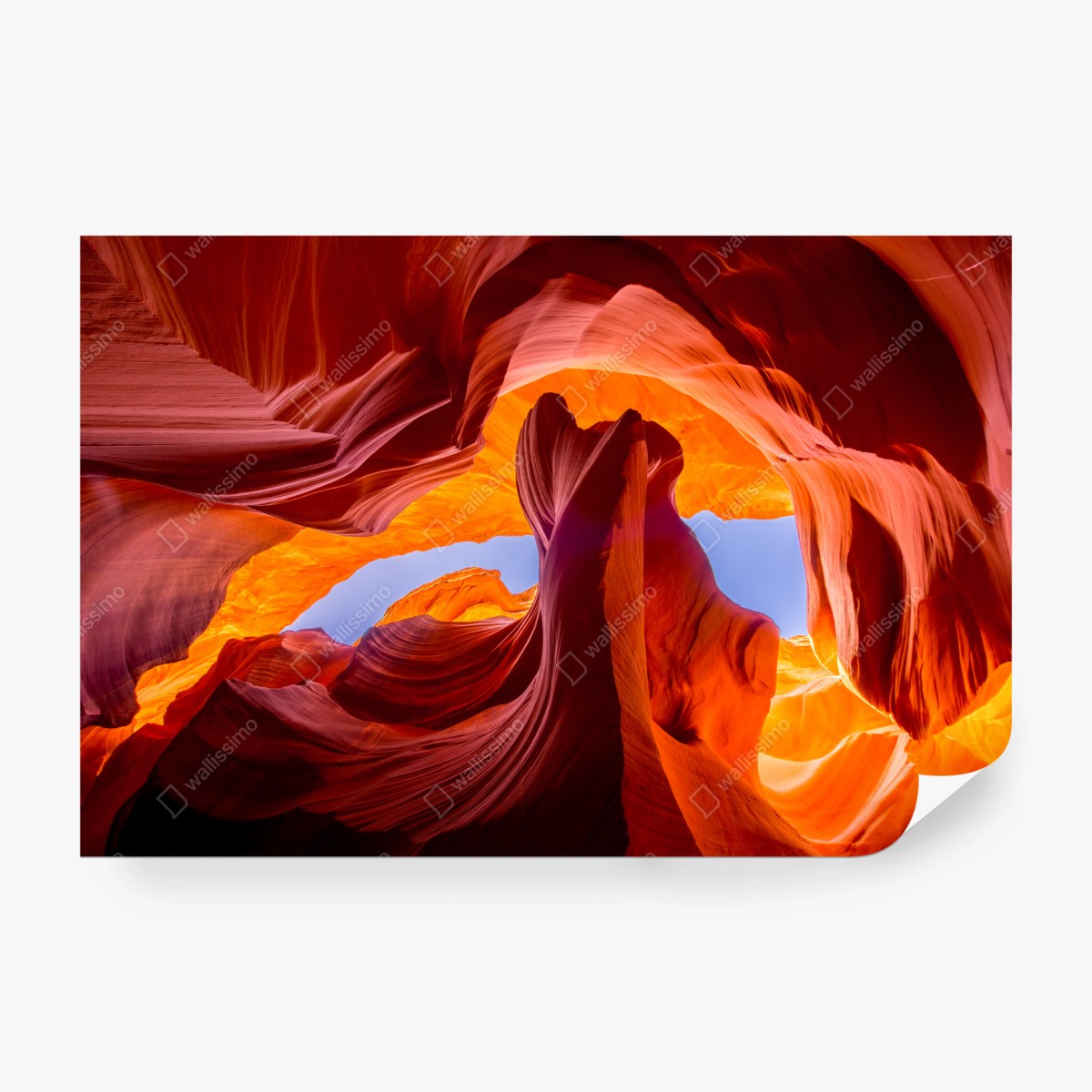 Fototapete sonnenbeleuchteter sandsteincanyon mit lebendigen kurven – Wallnifity® Fototapete sonnenbeleuchteter sandsteincanyon mit lebendigen kurven – Wallnifity®