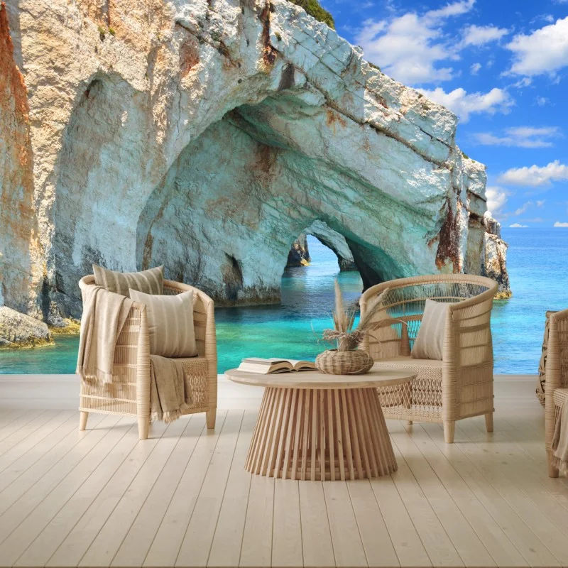Fototapete blaue höhlen von Zakynthos