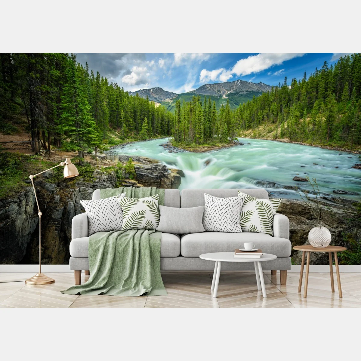 Fototapete neblige flussklamm bei Upper Sunwapta Falls, Jasper National Park – Wallnifity® Fototapete neblige flussklamm bei Upper Sunwapta Falls, Jasper National Park – Wallnifity®