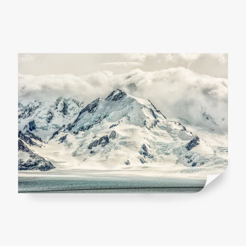 Fototapete schneebedeckter berggipfel mit gletscher