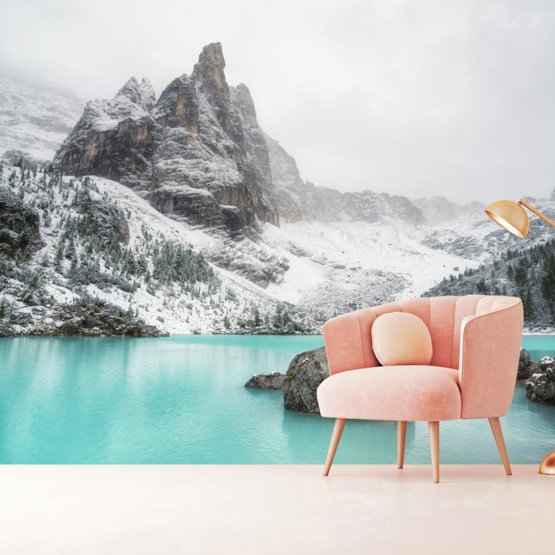 Fototapete türkissee in alpiner landschaft unter schneebedeckten gipfeln – Wallnifity® Fototapete türkissee in alpiner landschaft unter schneebedeckten gipfeln – Wallnifity®