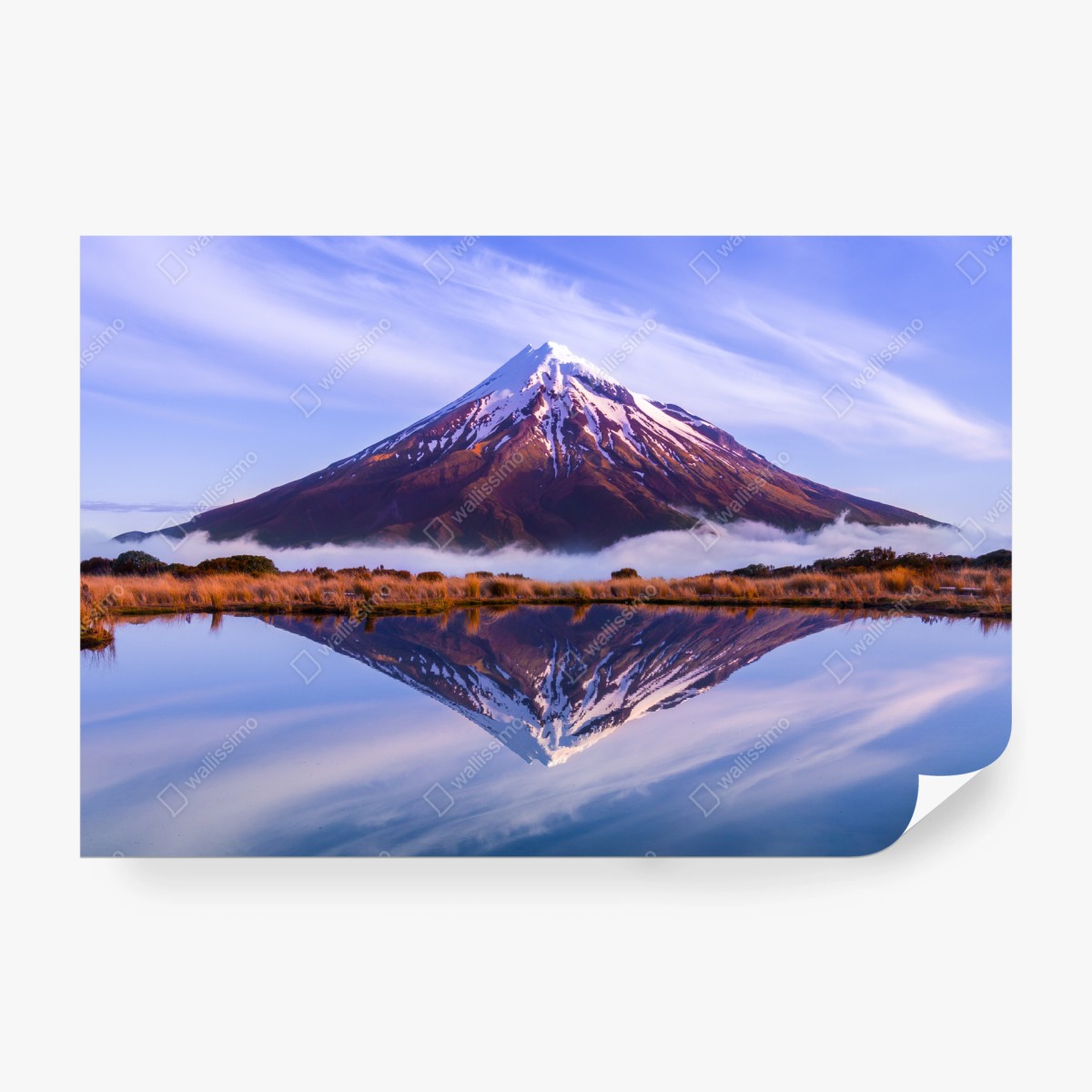 Fototapete majestätische bergspiegelung bei sonnenaufgang – Wallnifity®