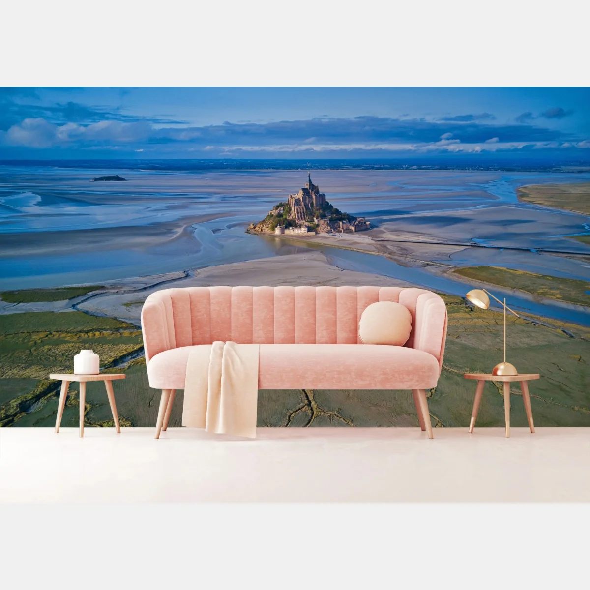 Fototapete Mont Saint-Michel luftaufnahme – Wallnifity® Fototapete Mont Saint-Michel luftaufnahme – Wallnifity®