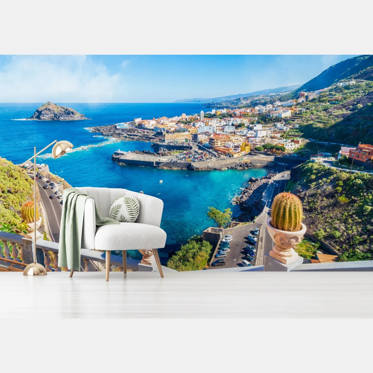 Fototapete Garachico küstenpanorama, Teneriffa – Wallnifity® Fototapete Garachico küstenpanorama, Teneriffa – Wallnifity®