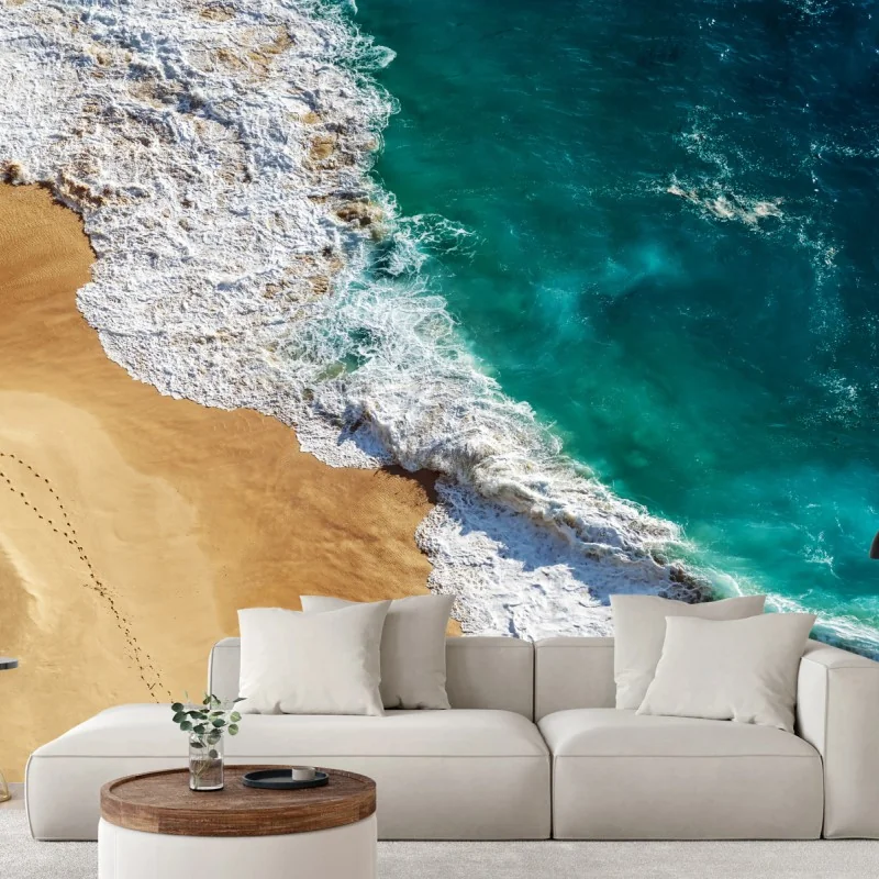 Fototapete türkisfarbene wellen am Kelingking Beach – Wallnifity® Fototapete türkisfarbene wellen am Kelingking Beach – Wallnifity®