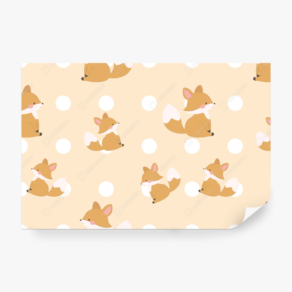 Fototapete verspieltes fuchsmuster in pastellbeige – Wallnifity® Fototapete verspieltes fuchsmuster in pastellbeige – Wallnifity®
