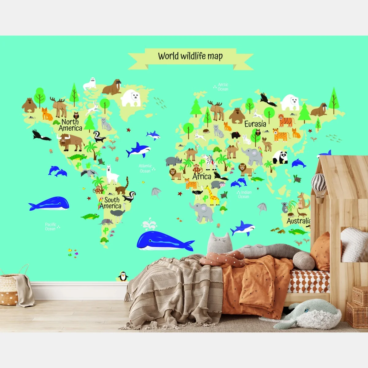 Fototapete weltkarte der tierwelt für kinder – Wallnifity® Fototapete weltkarte der tierwelt für kinder – Wallnifity®