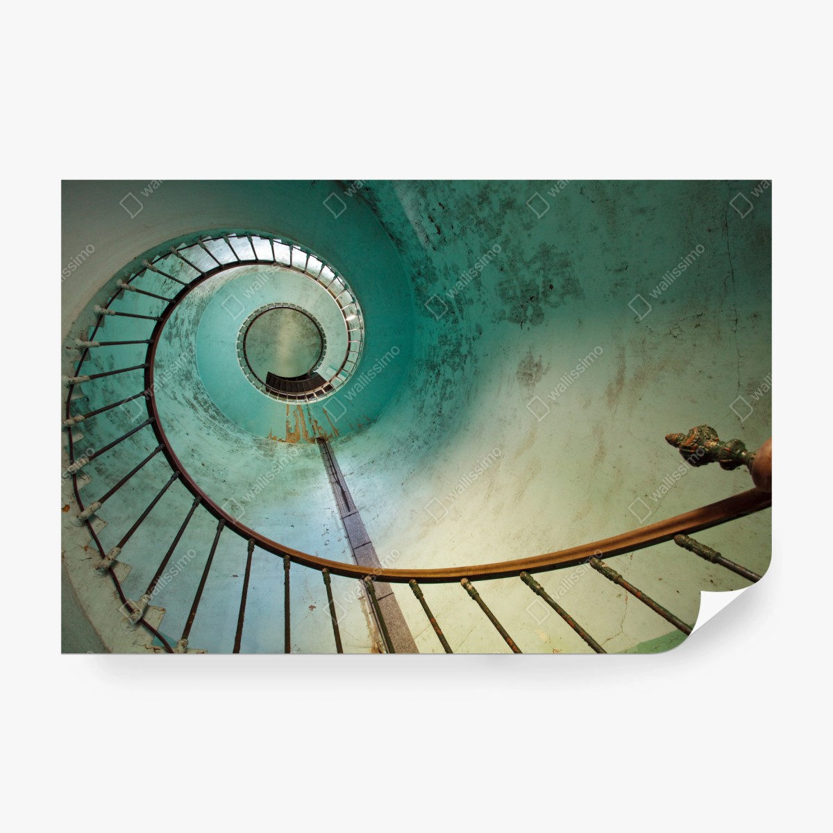 Fototapete türkise spiraltreppe in historischem treppenhaus – Wallnifity® Fototapete türkise spiraltreppe in historischem treppenhaus – Wallnifity®