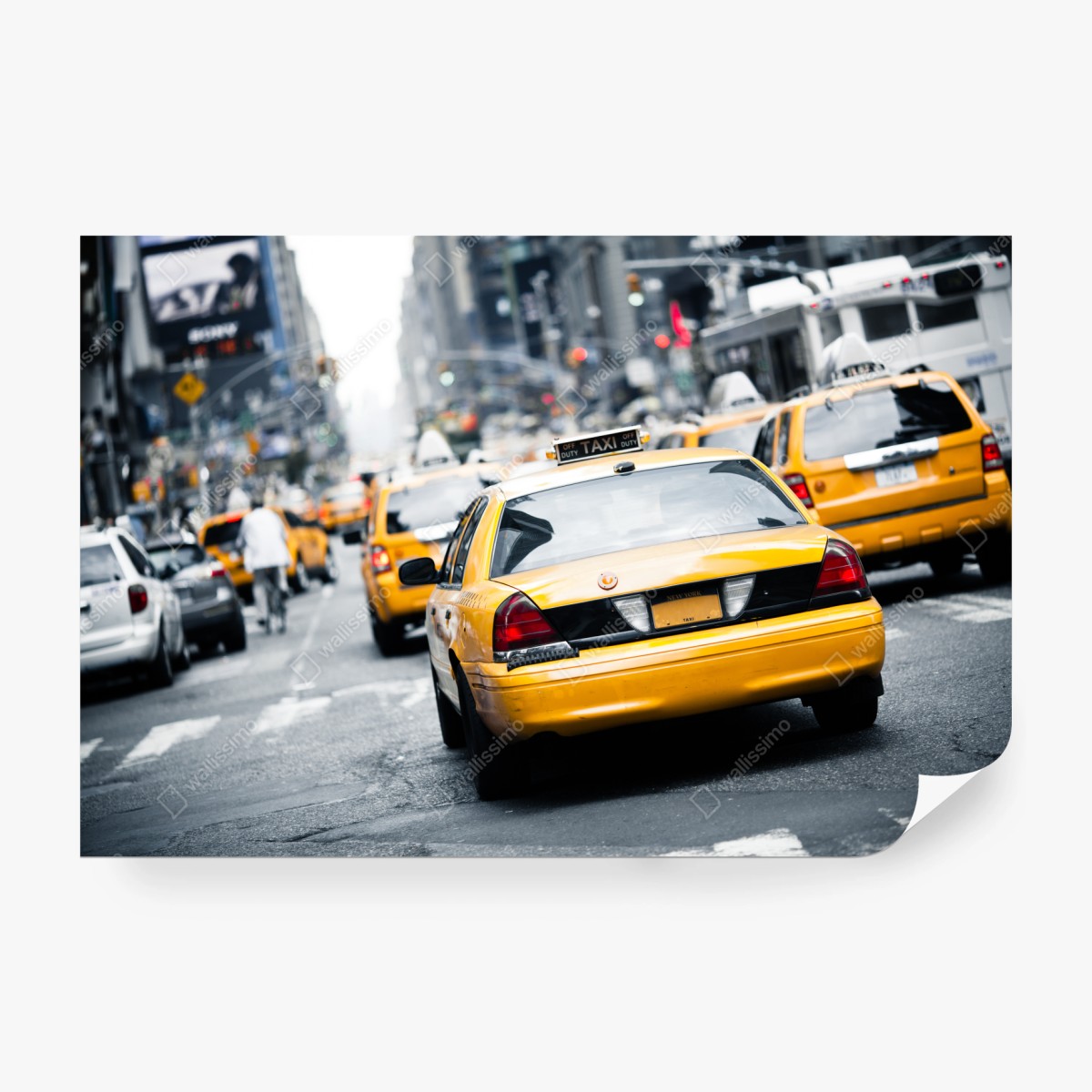 Fototapete gelbe taxis in einer belebten straße von New York – Wallnifity® Fototapete gelbe taxis in einer belebten straße von New York – Wallnifity®