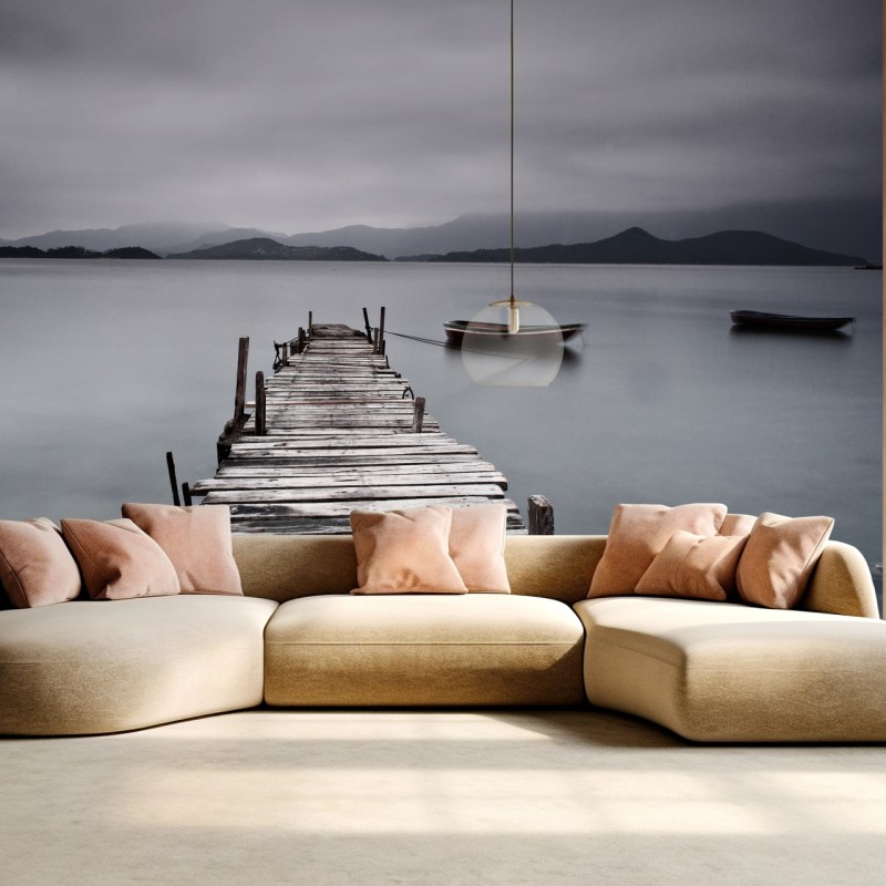 Fototapete ruhige seebrücke über stillem meer