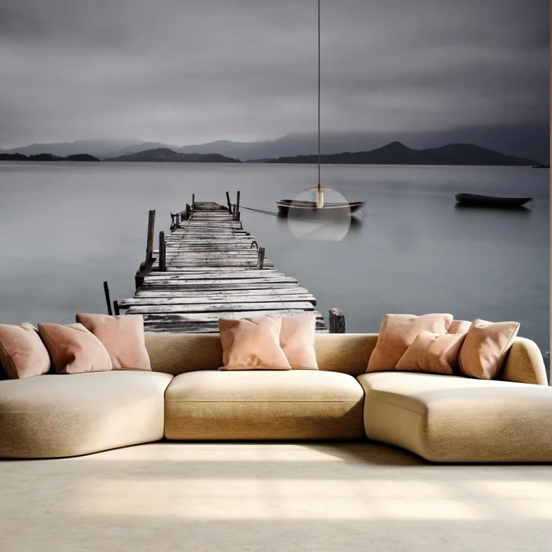 Fototapete ruhige seebrücke über stillem meer