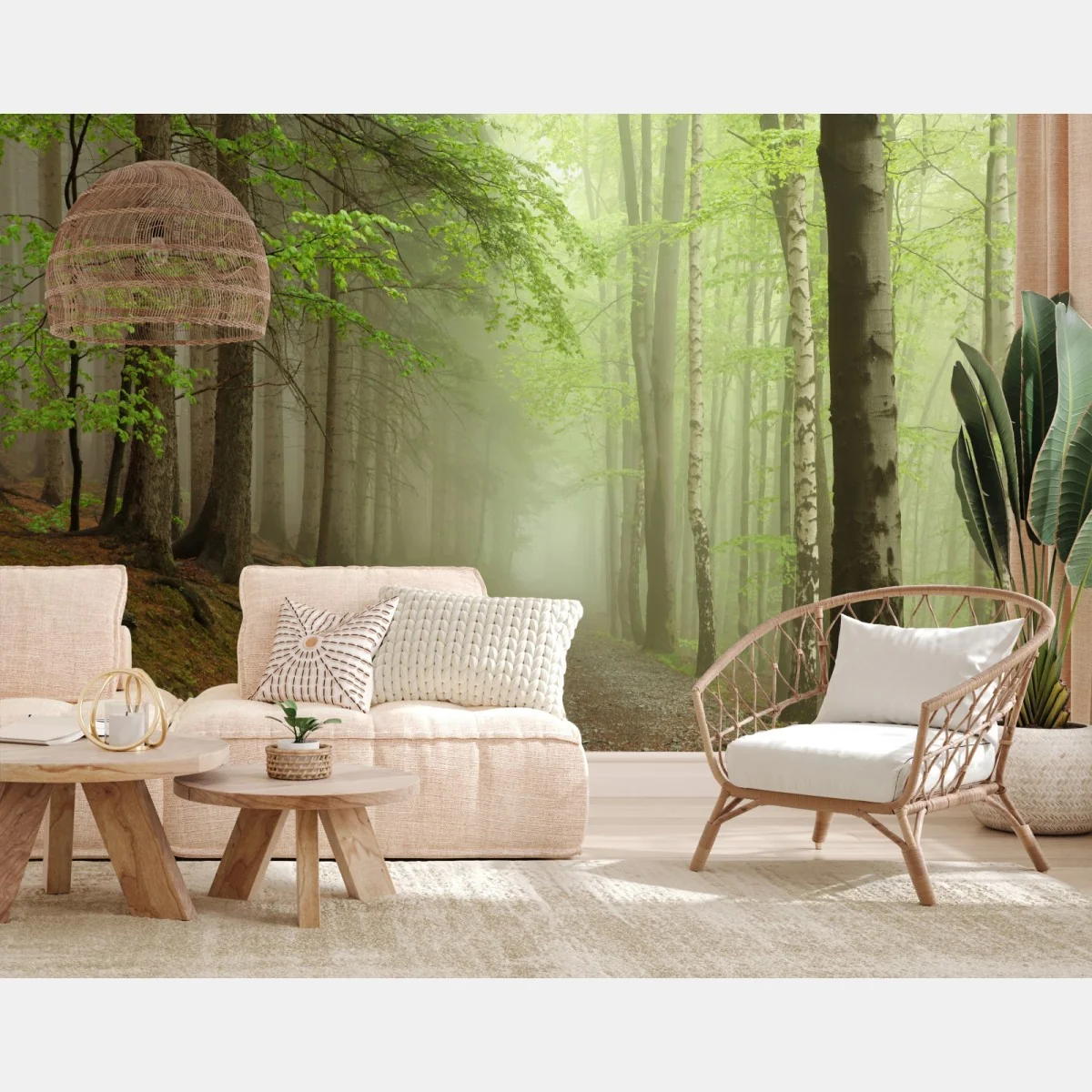 Fototapete nebliger waldpfad – Wallnifity® Fototapete nebliger waldpfad – Wallnifity®