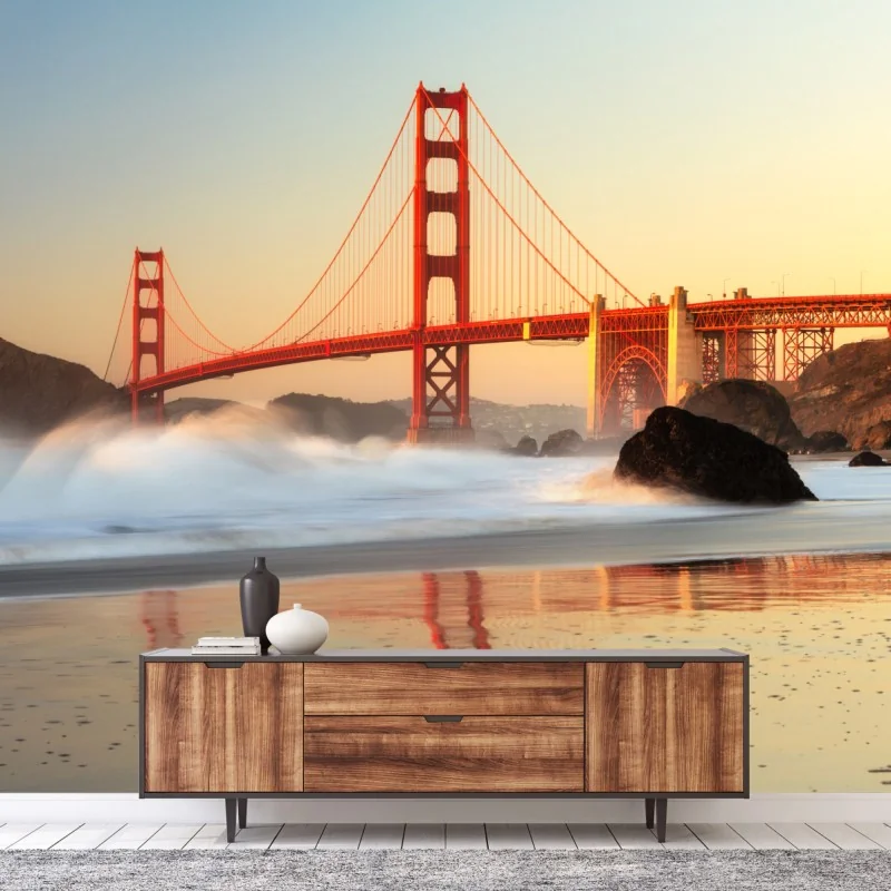 Fototapete Golden Gate brücke bei sonnenuntergang