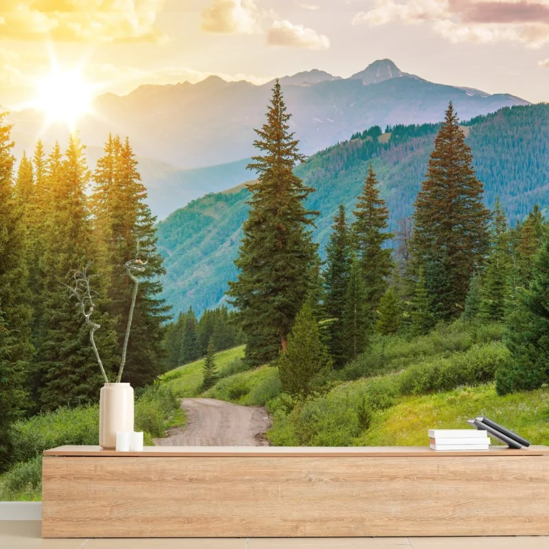 Fototapete Colorado bergpfad bei sonnenaufgang – Wallnifity®