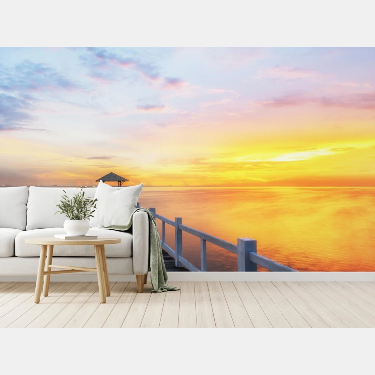 Fototapete hölzerner steg im sonnenaufgang – Wallnifity® Fototapete hölzerner steg im sonnenaufgang – Wallnifity®