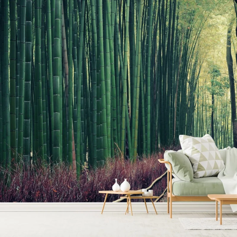Fototapete ruhiger bambuspfad in Arashiyama