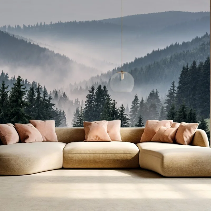 Fototapete nebliger bergwald – Wallnifity® Fototapete nebliger bergwald – Wallnifity®