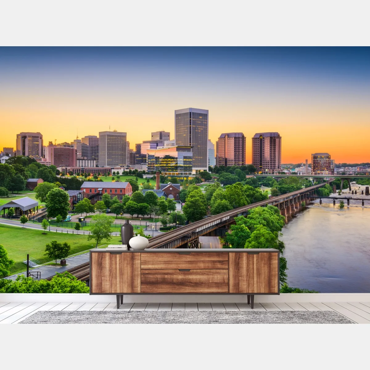 Fototapete Richmond skyline bei sonnenuntergang – Wallnifity®