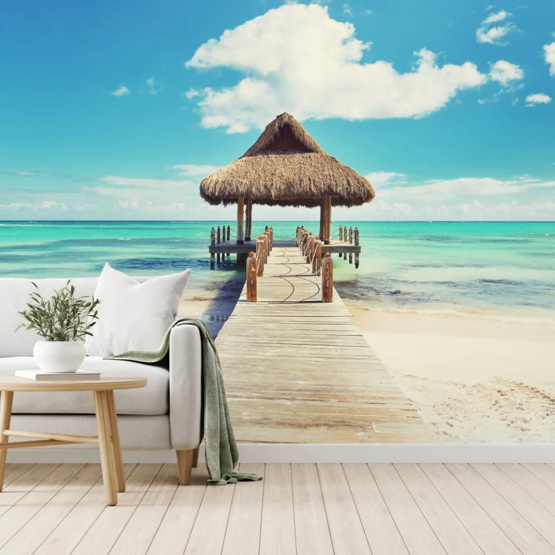Fototapete tropischer steg in Punta Cana