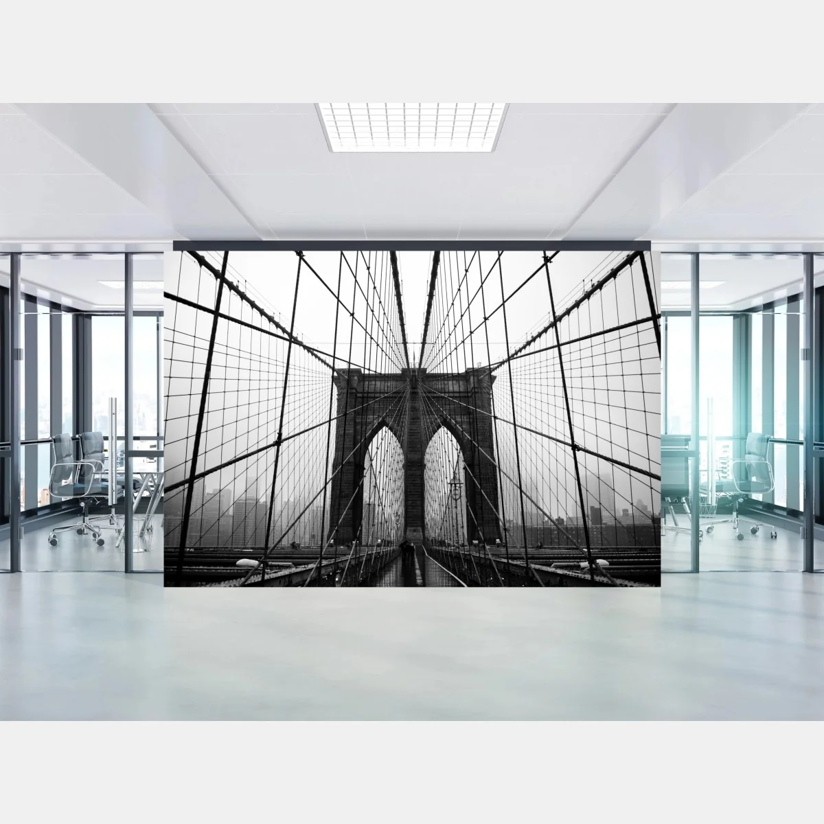 Fototapete Brooklyn Bridge geometrische perspektive – Wallnifity® Fototapete Brooklyn Bridge geometrische perspektive – Wallnifity®