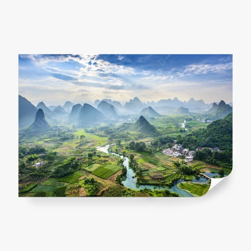 Fototapete ruhiger fjord bei sonnenuntergang – Wallnifity®