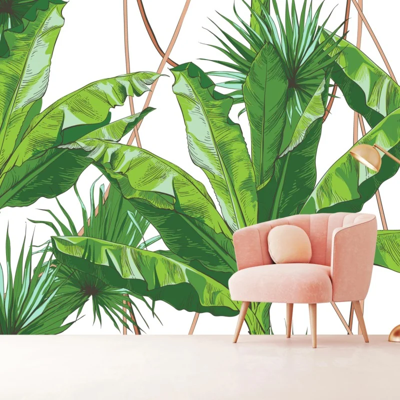 Fototapete üppiges bananenblattmuster – Wallnifity® Fototapete üppiges bananenblattmuster – Wallnifity®