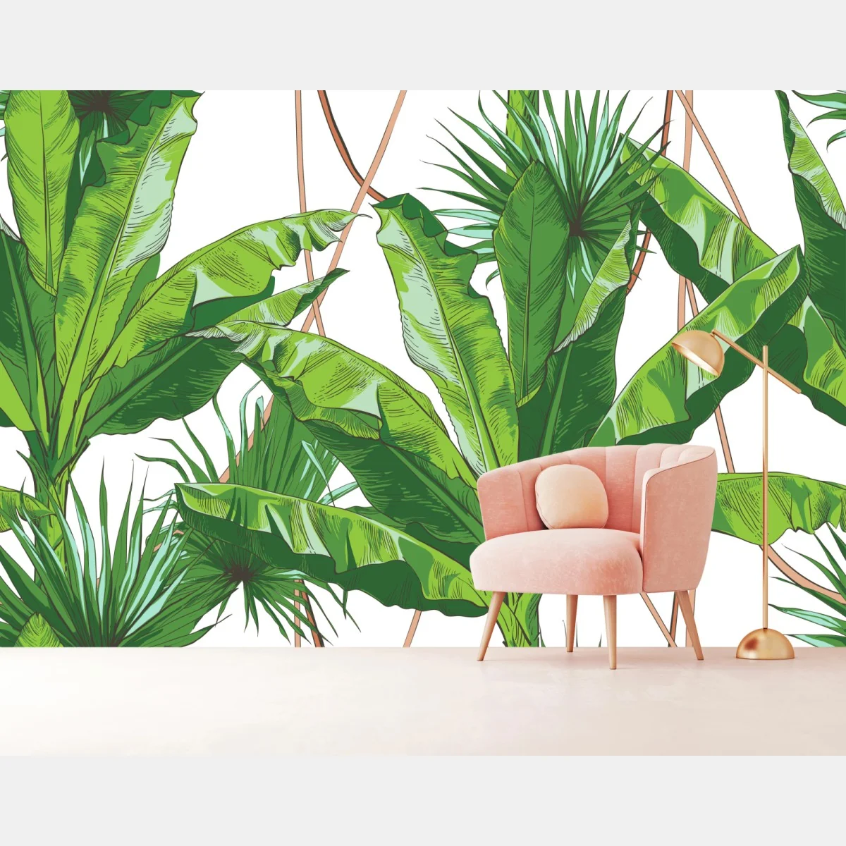 Fototapete üppiges bananenblattmuster – Wallnifity® Fototapete üppiges bananenblattmuster – Wallnifity®