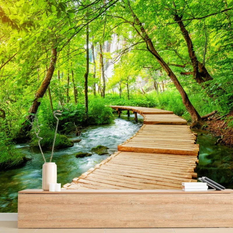 Fototapete holzsteg bei den Plitvicer Seen
