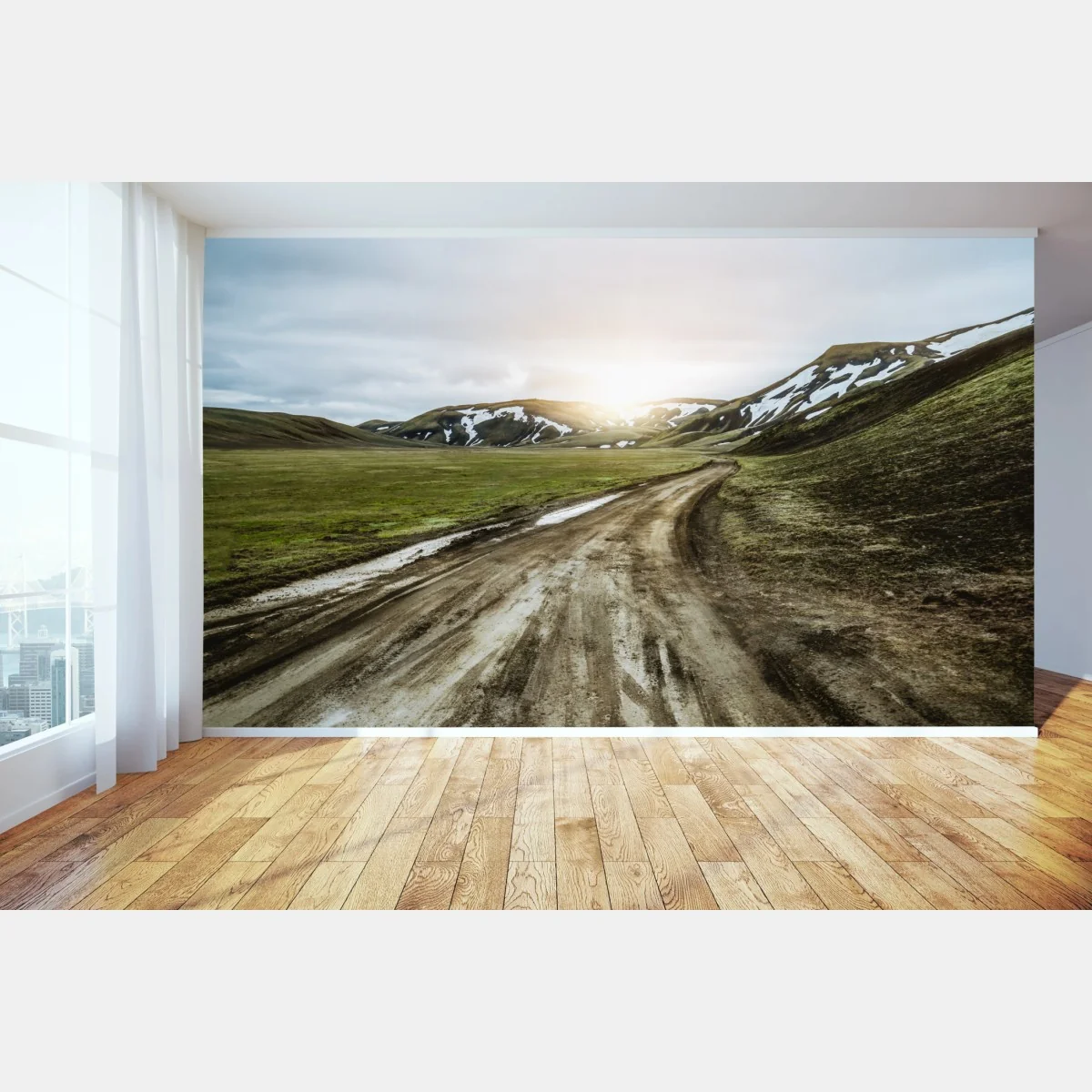 Fototapete Landmanalaugar malerische hochlandsstraße – Wallnifity® Fototapete Landmanalaugar malerische hochlandsstraße – Wallnifity®