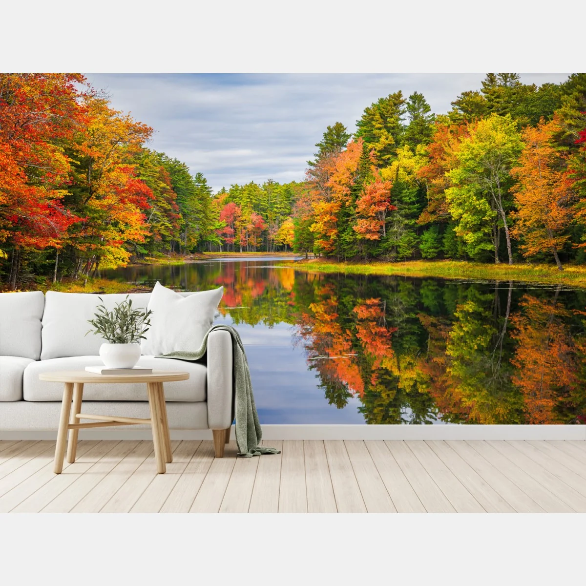 Fototapete herbstliche spiegelungen in Neuengland – Wallnifity® Fototapete herbstliche spiegelungen in Neuengland – Wallnifity®