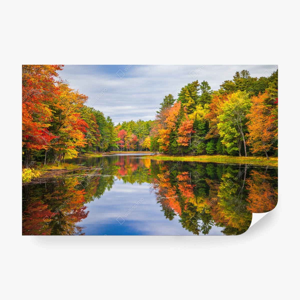 Fototapete herbstliche spiegelungen in Neuengland – Wallnifity® Fototapete herbstliche spiegelungen in Neuengland – Wallnifity®