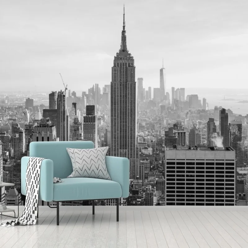 Fototapete New York skyline in schwarzweiß – Wallnifity®