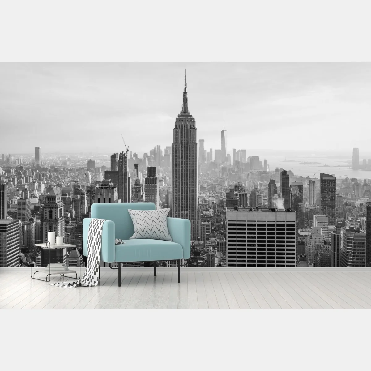 Fototapete New York skyline in schwarzweiß – Wallnifity®
