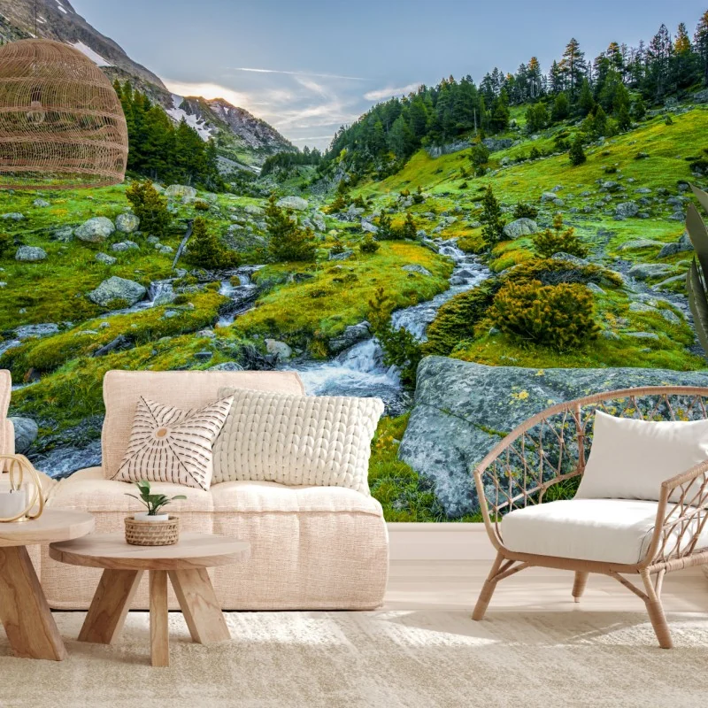 Fototapete sonniges tal in Posets y Maladeta, Pyrenäen