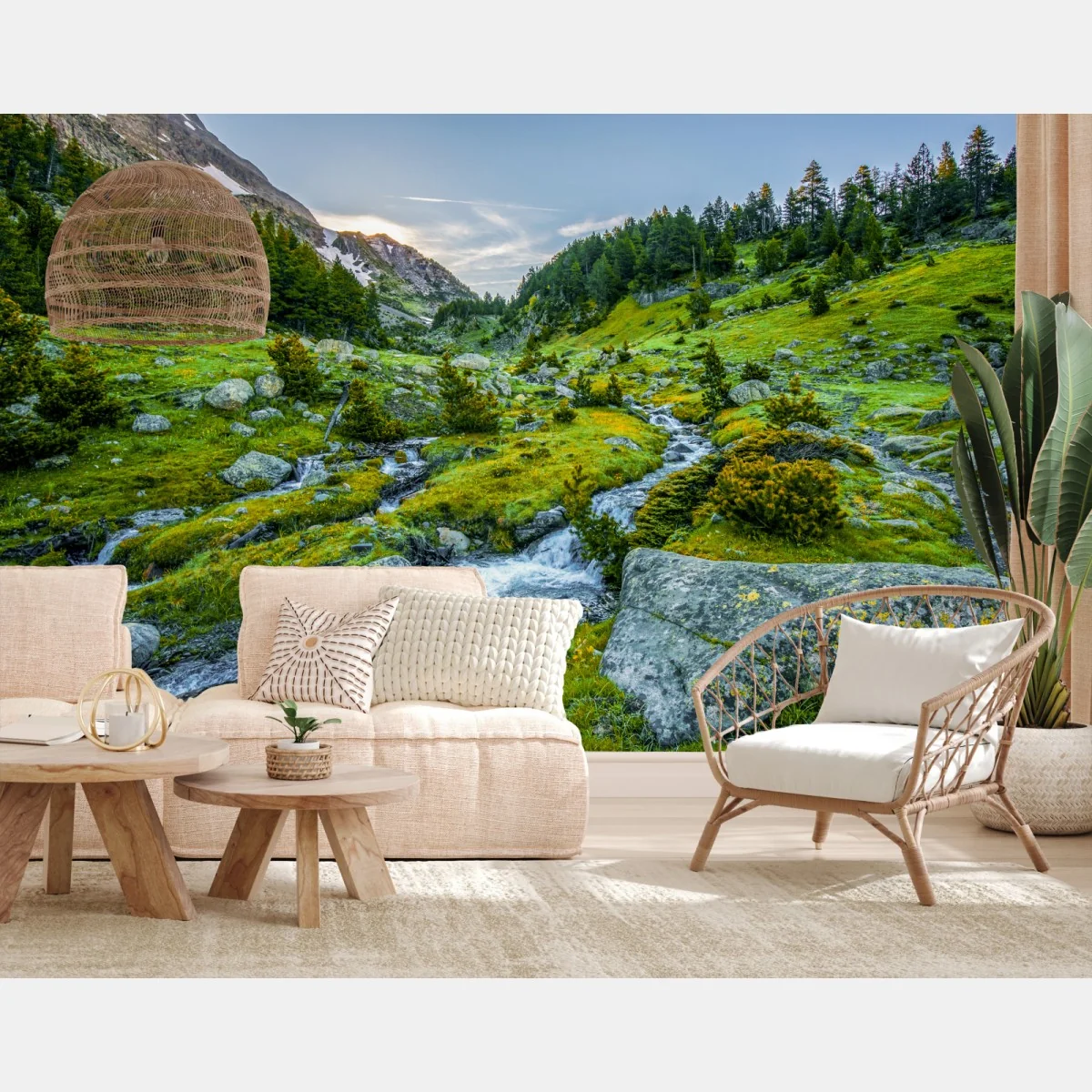 Fototapete sonniges tal in Posets y Maladeta, Pyrenäen – Wallnifity®