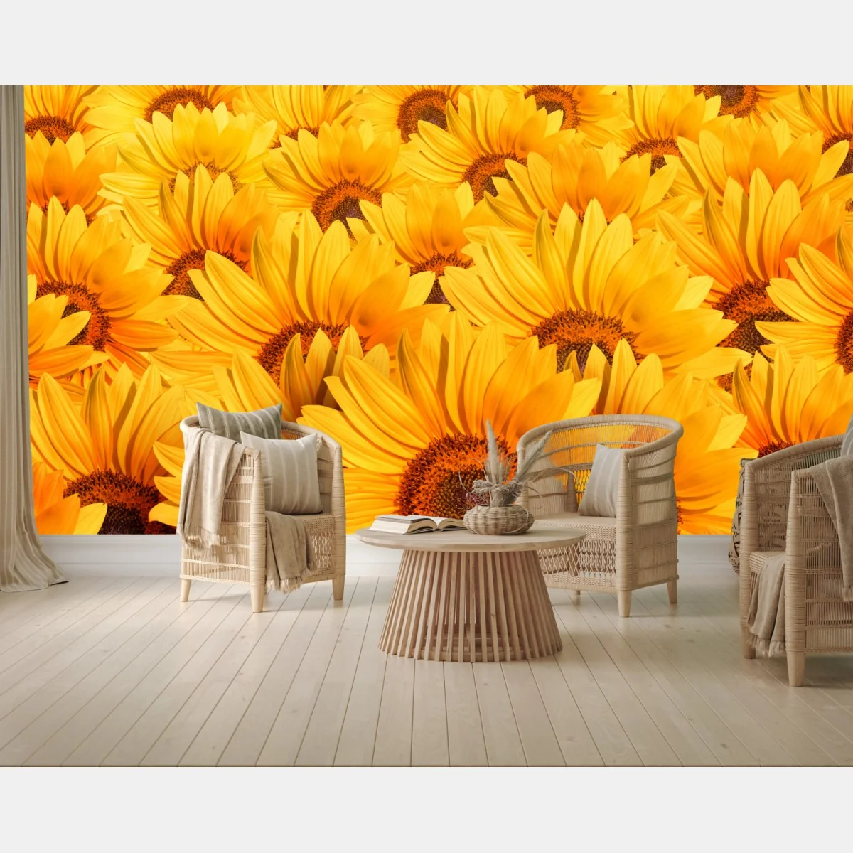 Fototapete goldenes sonnenblumenfeld – Wallnifity®