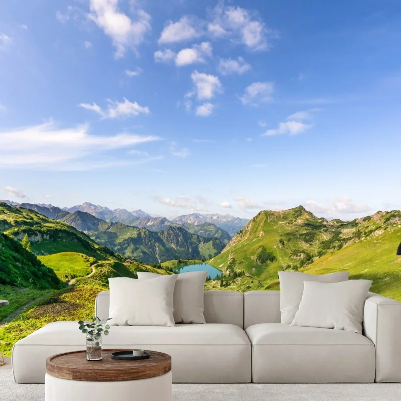 Fototapete ruhiger alpensee in den bergen