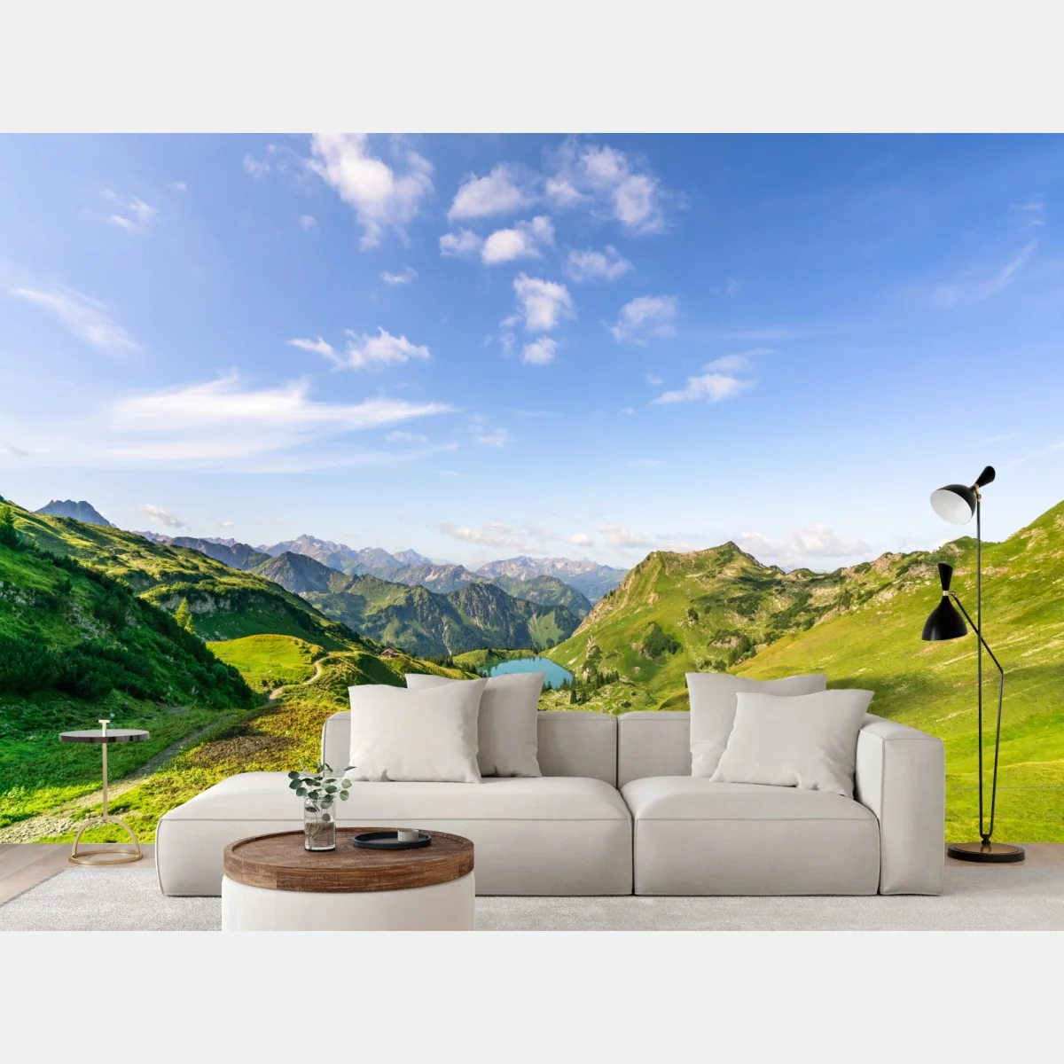 Fototapete ruhiger alpensee in den bergen – Wallnifity®