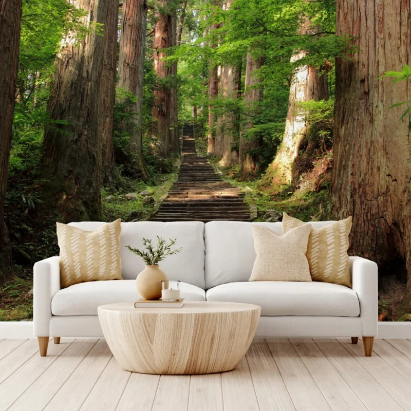 Fototapete steinne treppe im alten wald – Wallnifity® Fototapete steinne treppe im alten wald – Wallnifity®