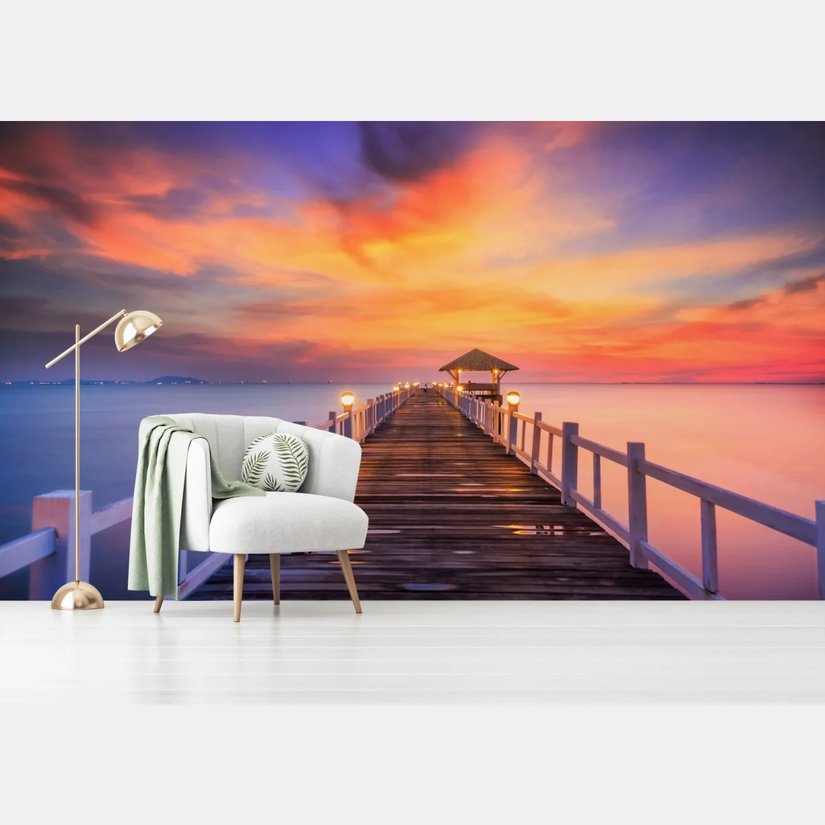 Fototapete holzsteg im sonnenaufgang – Wallnifity®