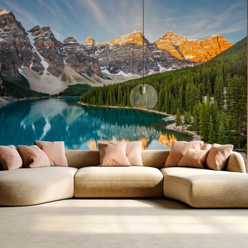 Fototapete alpensee im morgenlicht